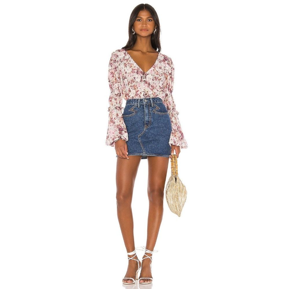 For Love & Lemons Eclipse Blouse in Country Floral NEW Cottagecore Size Large - Picture 2 of 13